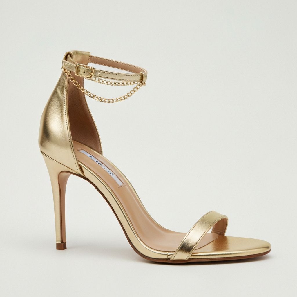 Gold Anklet Chain Stiletto Sandals